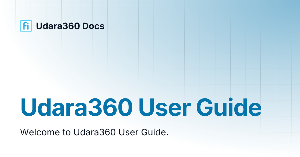 Udara360 User Guide | Udara360 Docs