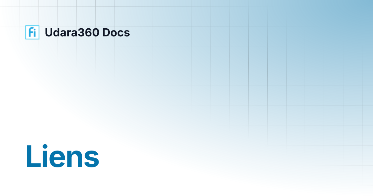Liens | Udara360 Docs